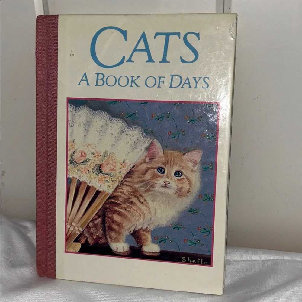 Vintage cat art print Book Cats A Book of Days Calendar cat quotes date book 90s
